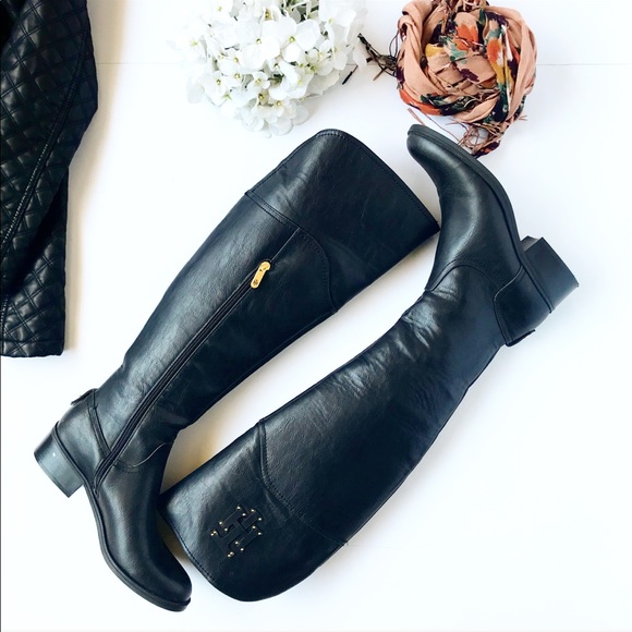 tommy hilfiger riding boots black